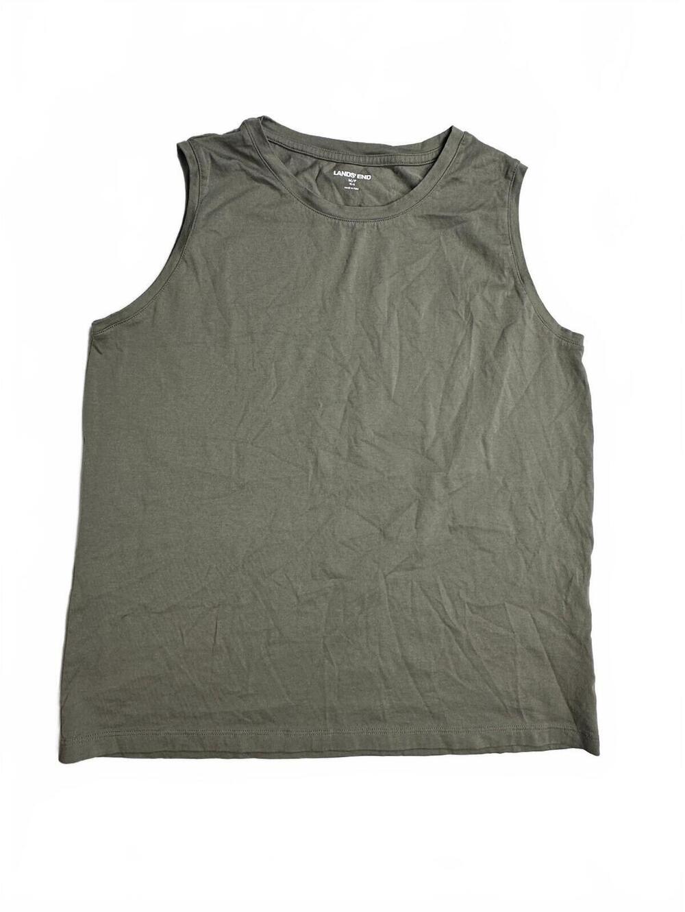 Lands' End Men's M Olive Green Cotton Sleeveless Tank